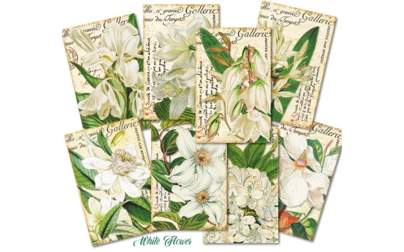 White Flower MINI Plakboekpapier