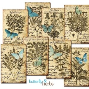 Butterfly & Herbs Mini-scrapbookpapier