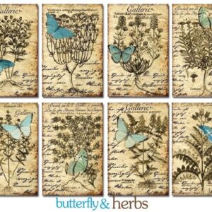 Butterfly & Herbs Mini-scrapbookpapier