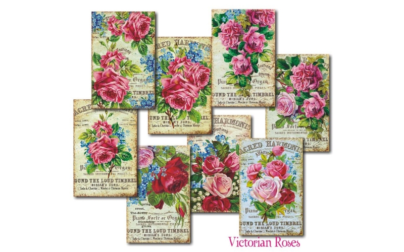 Victorian Roses Mini Scrapbookpapier
