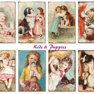 Kids & Puppies Mini Scrapbookpapier