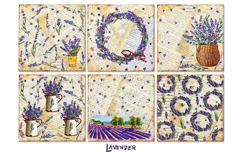 Lavender Scrapbookpapier 8"