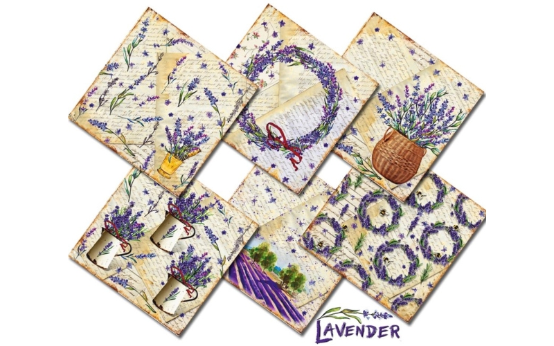 Lavender Scrapbookpapier 8"