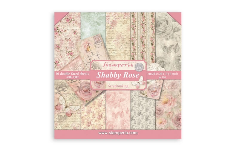 Scrapbookpapier 8" Shabby Rose