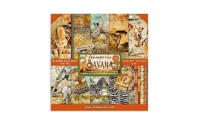 Scrapbookpapier 12" Savana Stamperia