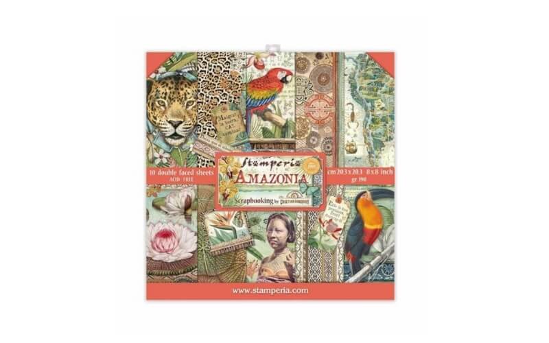 Scrapbookpapier 8" Amazonia Stamperia