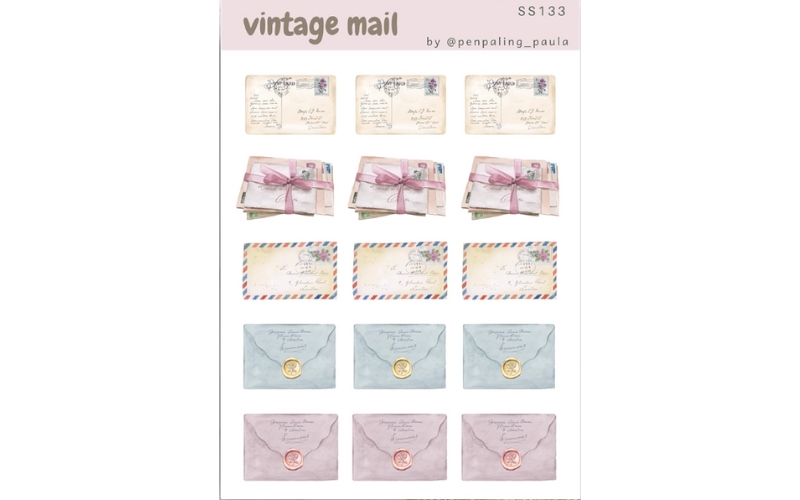 Vintage Mail - Stickervel