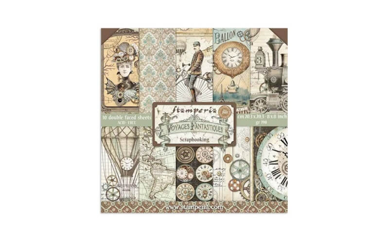 Scrapbookpapier Voyages Fantastiques 20 x20