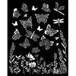 Dik Stencil Lavender Butterflies