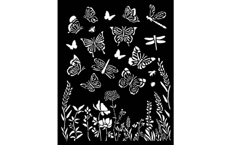 Dik Stencil Lavender Butterflies