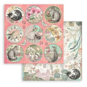 Scrapbookpapier 8" Orchids & Cats