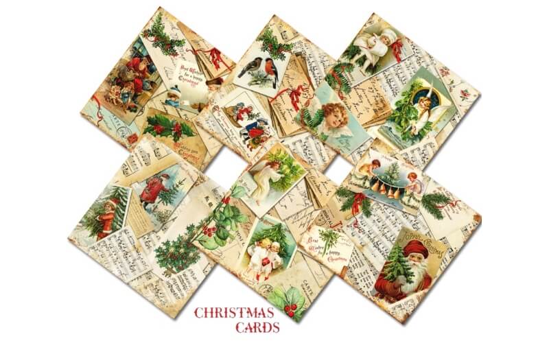 Christmascards Scrapbookpapier 8"